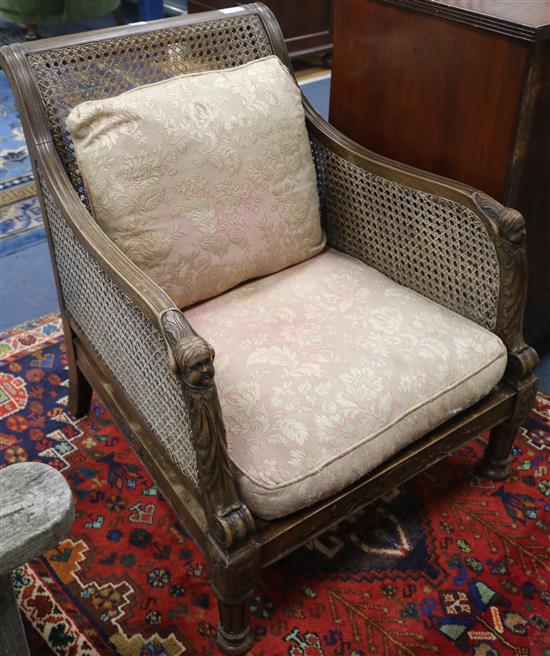 A pair of bergere armchairs